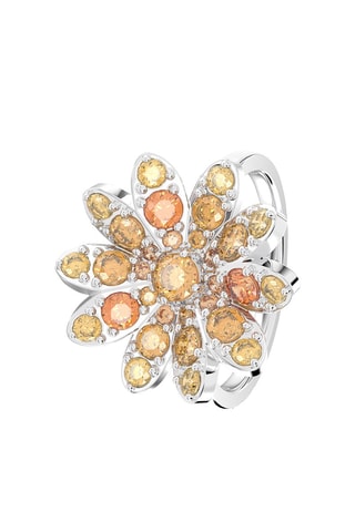 Anello con cristalli Swarovski Eternal Flower - Arancione e giallo