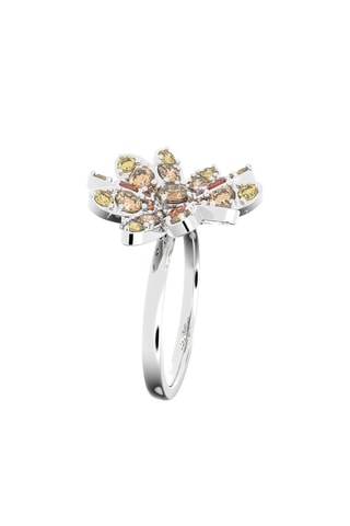 Anello con cristalli Swarovski Eternal Flower - Arancione e giallo
