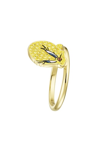 Anello con cristalli Swarovski Looney Tunes Titti - Placcato oro giallo