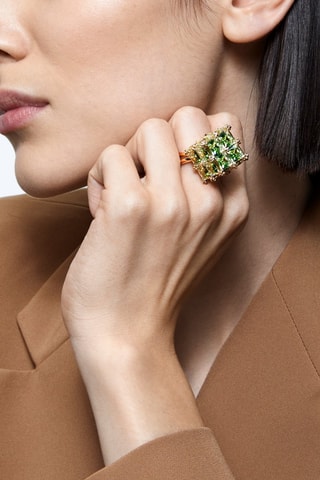 Anello con cristalli Swarovski - Placcato oro giallo