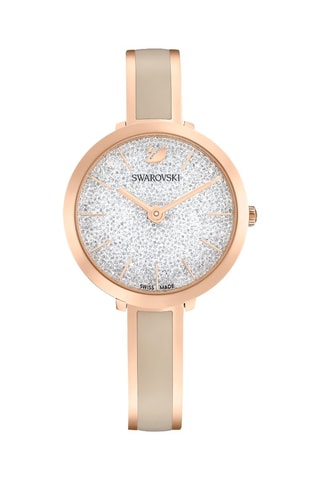 Orologio al quarzo placcato oro rosa con cristalli Swarovski