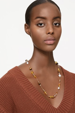 Collana con cristalli Swarovski Somnia - Placcato oro giallo e occhi di tigre