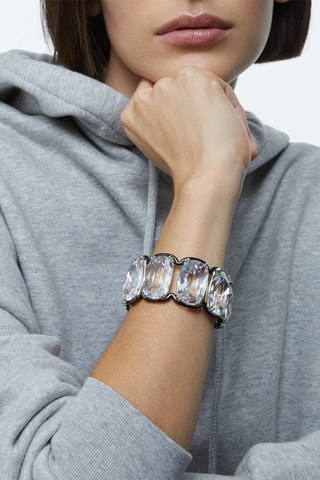 Bracciale a polsiera con cristalli Swarovski Harmonia - Bianco e nero