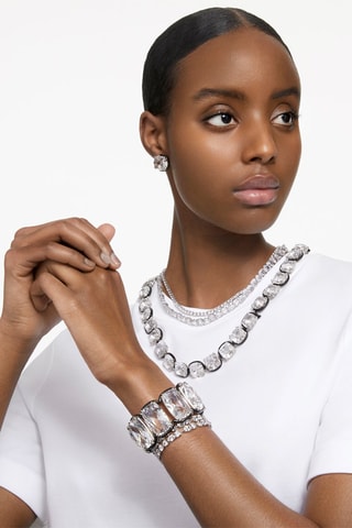 Bracciale a polsiera con cristalli Swarovski Harmonia - Bianco e nero