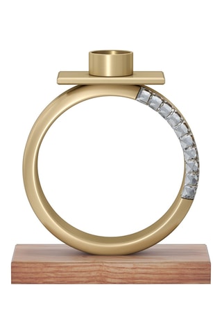 Candeliere con cristalli Swarovski - 11,2 x 12,8 x 4,6 cm - Dorato