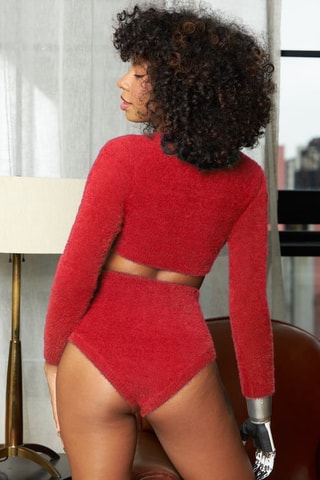 Tanga Hoge Taille Fluff it up - Rood