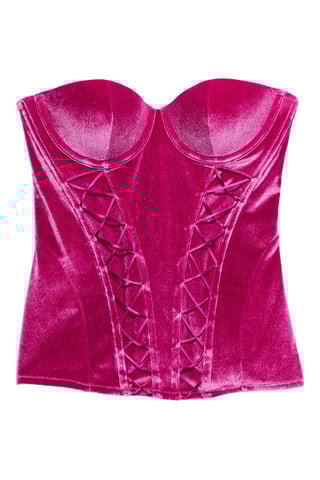 Velours Korset - Fuchsia