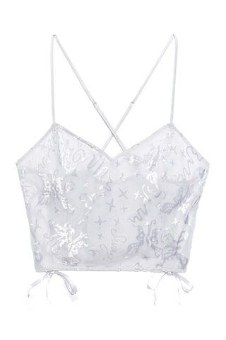 Velours Pyjama Crop Top Devore Dreams - Grijs