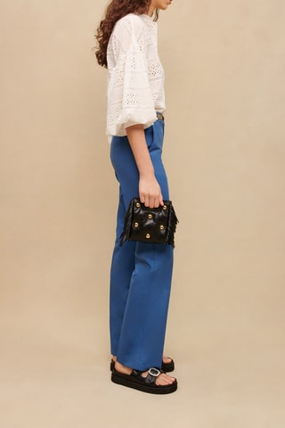Pantalon taille haute - Bleu cobalt