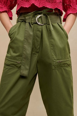 Pantalon taille haute - Kaki