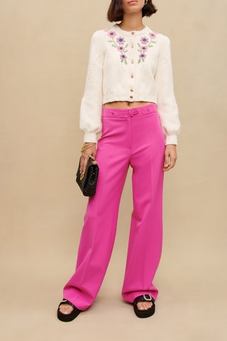 Pantalon taille haute - Fuchsia