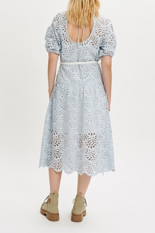 Robe midi en broderie anglaise - Ciel