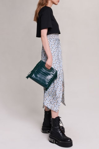 Robe longue - Bleu et écru