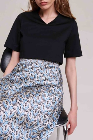 Robe longue - Bleu et écru