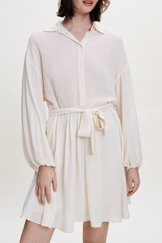 Robe patineuse plumetis - Ecru