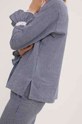 Chemisier en coton biologique - Bleu marine et écru