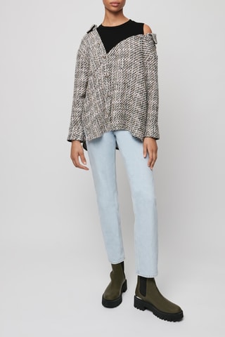 Chemisier trompe-l’œil - Rose clair et noir