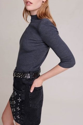 Minijupe en jean - Noir