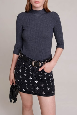 Minijupe en jean - Noir