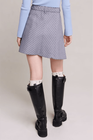 Jupe plissée - Bleu et gris