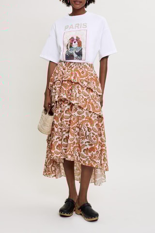 Jupe volantée en coton biologique - Orange