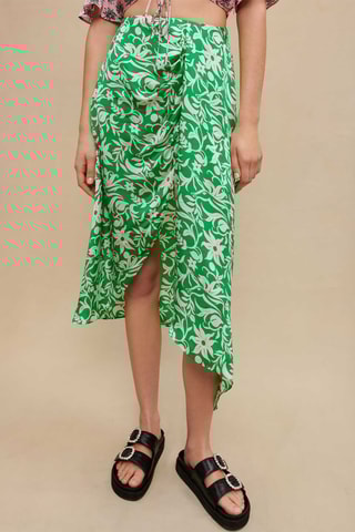 Jupe taille haute - Vert clair et écru