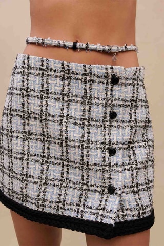 Jupe en tweed - Ciel et noir