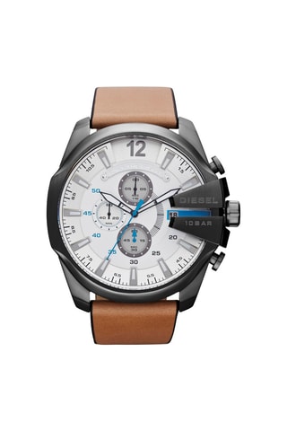 Orologio al quarzo in pelle - Cammello e cromato