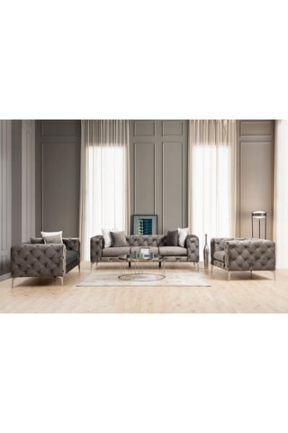 Canapé Como - Anthracite - 2 places - Revêtement en polyester