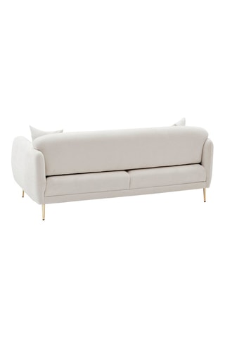 Canapé convertible Simena - Crème - 3 places - Revêtement polyester - Couchage 180 x 90 cm