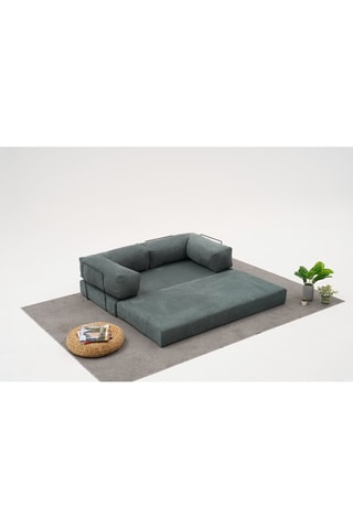 Canapé modulable convertible Comfort - Vert - 3 places - En tissu chenille