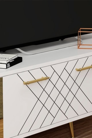 Meuble TV 1 abattant Detas - 150 x 48 x 35 cm