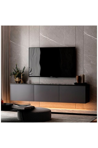 Meuble TV 3 abattants Neon Illuminated - 160 x 35 x 32 cm