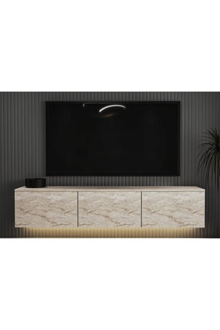 Meuble TV 3 abattants Neon Illuminated - 160 x 35 x 32 cm