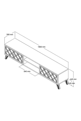 Meuble TV 2 abattants Class - 180 x 35 x 44 cm