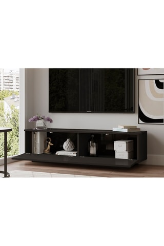 Meuble TV 2 abattants - 140 x 35,5 x 38,2 cm