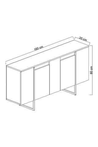 Buffet 4 portes - 160 x 80 x 35 cm