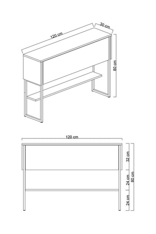 Console 1 tiroir - 120 x 80 x 30 cm