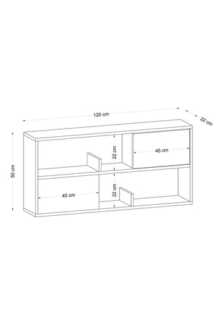 Etagère murale 2 portes - 120 x 50 x 22 cm
