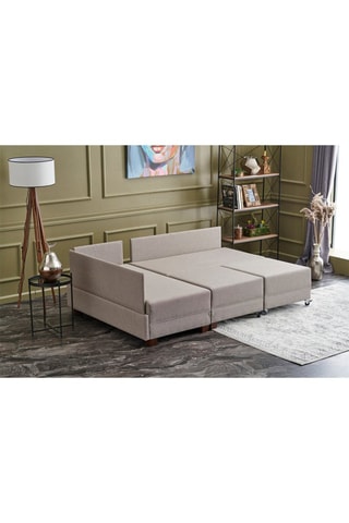 Canapé d'angle gauche convertible Fly - Crème - 3 places - Couchage 200 x 140 cm