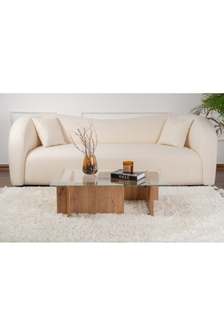 Table basse Flavio  - Plateau en verre trempé - 105 x 30 x 65 cm