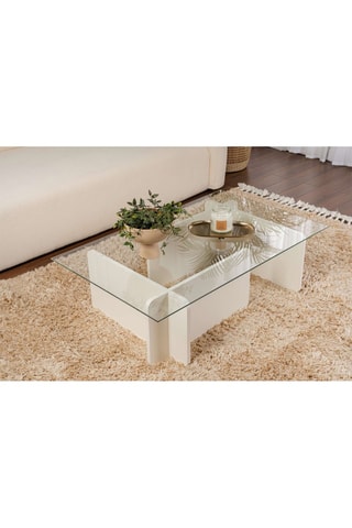 Table basse en verre Flavio - 105 x 30 x 65 cm