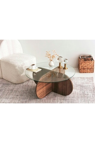 Table basse Bubble - Plateau en verre trempé - 75 x 75 x 35 cm