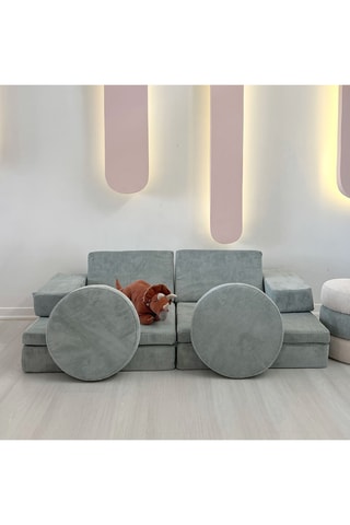 Canapé convertible - Bleu - 2 places - Revêtement en polyester