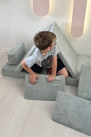 Canapé convertible - Bleu - 2 places - Revêtement en polyester