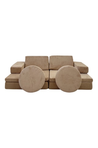 Canapé convertible - Camel - 2 places - Revêtement en polyester