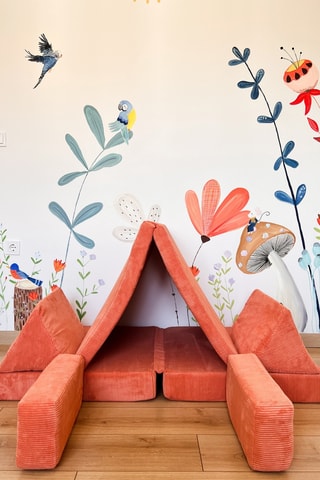 Canapé convertible - Orange - 2 places - Revêtement en polyester