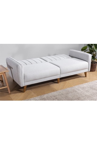 Canapé convertible - Crème - 3 places - Revêtement en lin