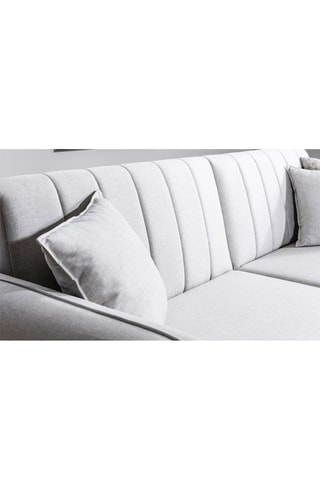 Canapé convertible - Crème - 3 places - Revêtement en lin