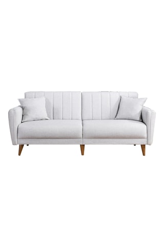 Canapé convertible - Crème - 3 places - Revêtement en lin